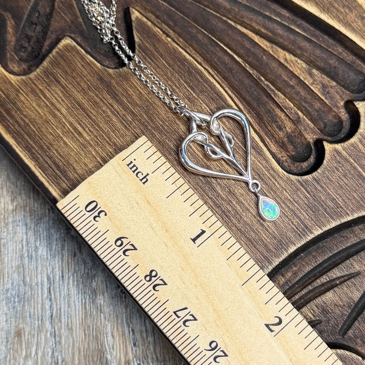 Whimsy Sterling Silver Statement Opal Drop Pendant Necklace