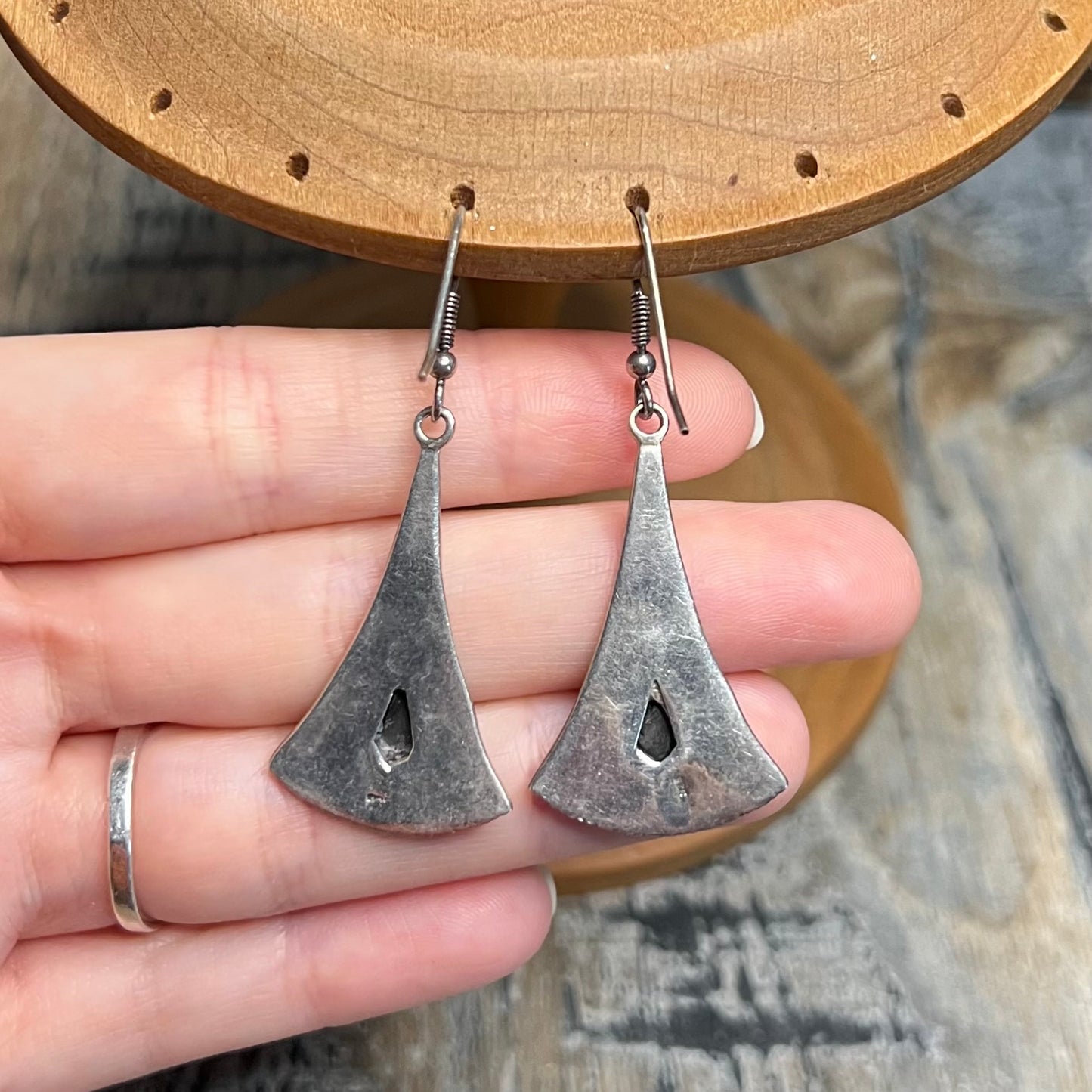 Dreamy Sterling Silver Boho Black Onyx Ornate Earrings