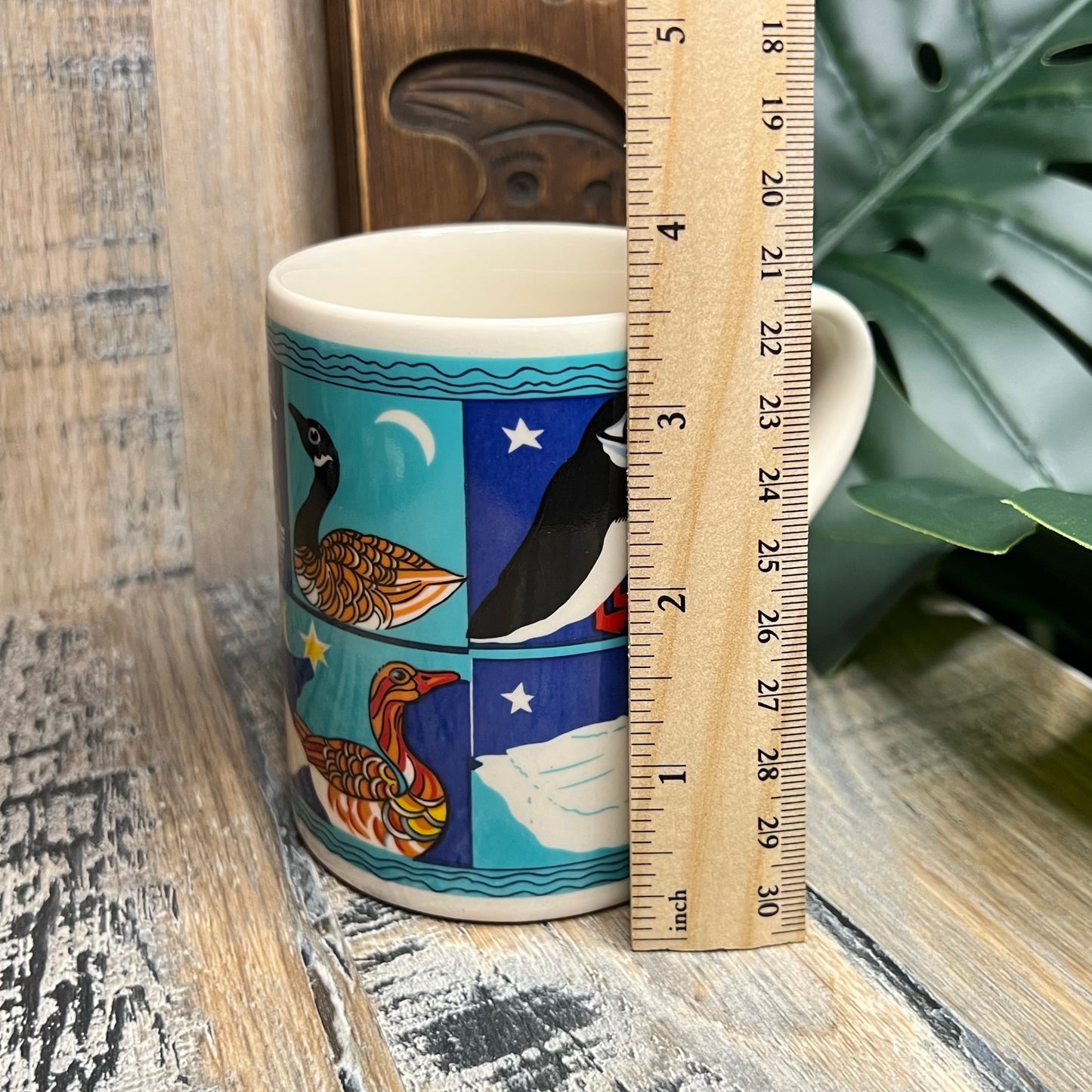Vintage Karin Von Heerden for McLaggan Smith Mugs Celestial Puffin / Swan Moon Stars Mug