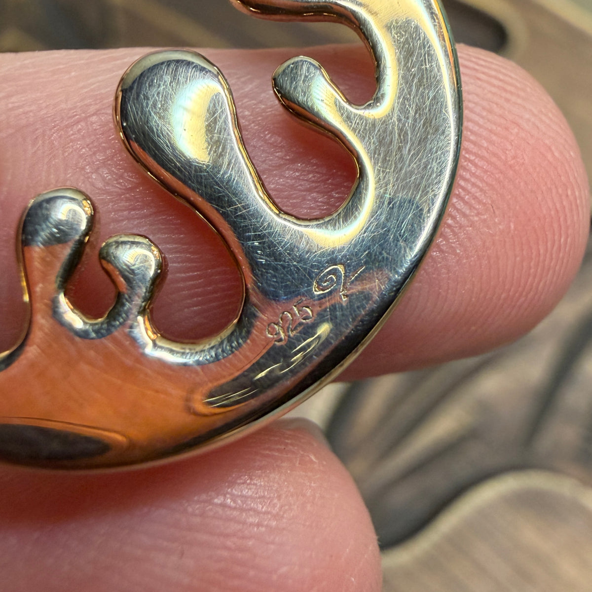 Dreamy Lucy Q Quartermaine Signed Drip Gold over Sterling Silver Pendant