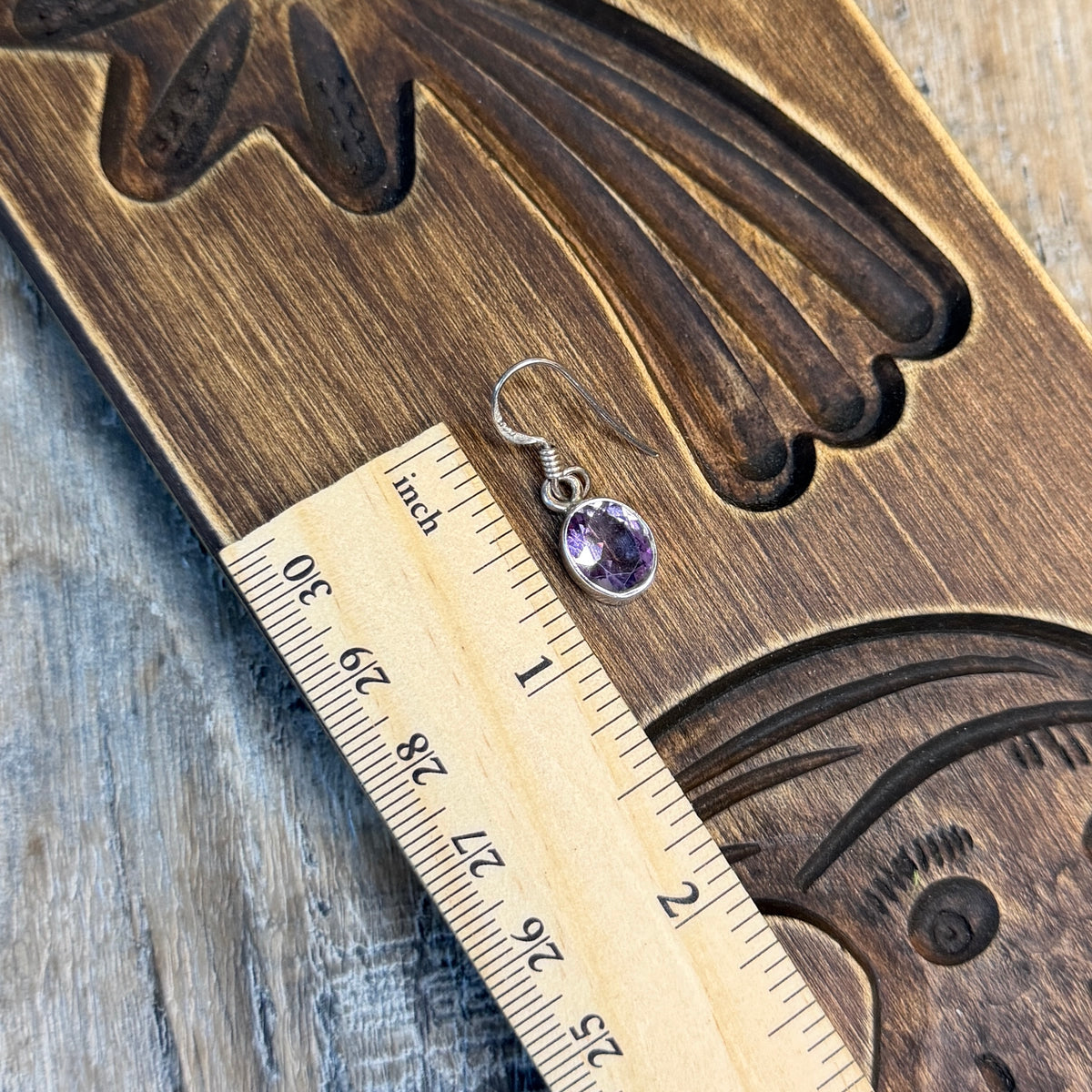 Dreamy Sterling Silver Amethyst Simple Drop Earrings