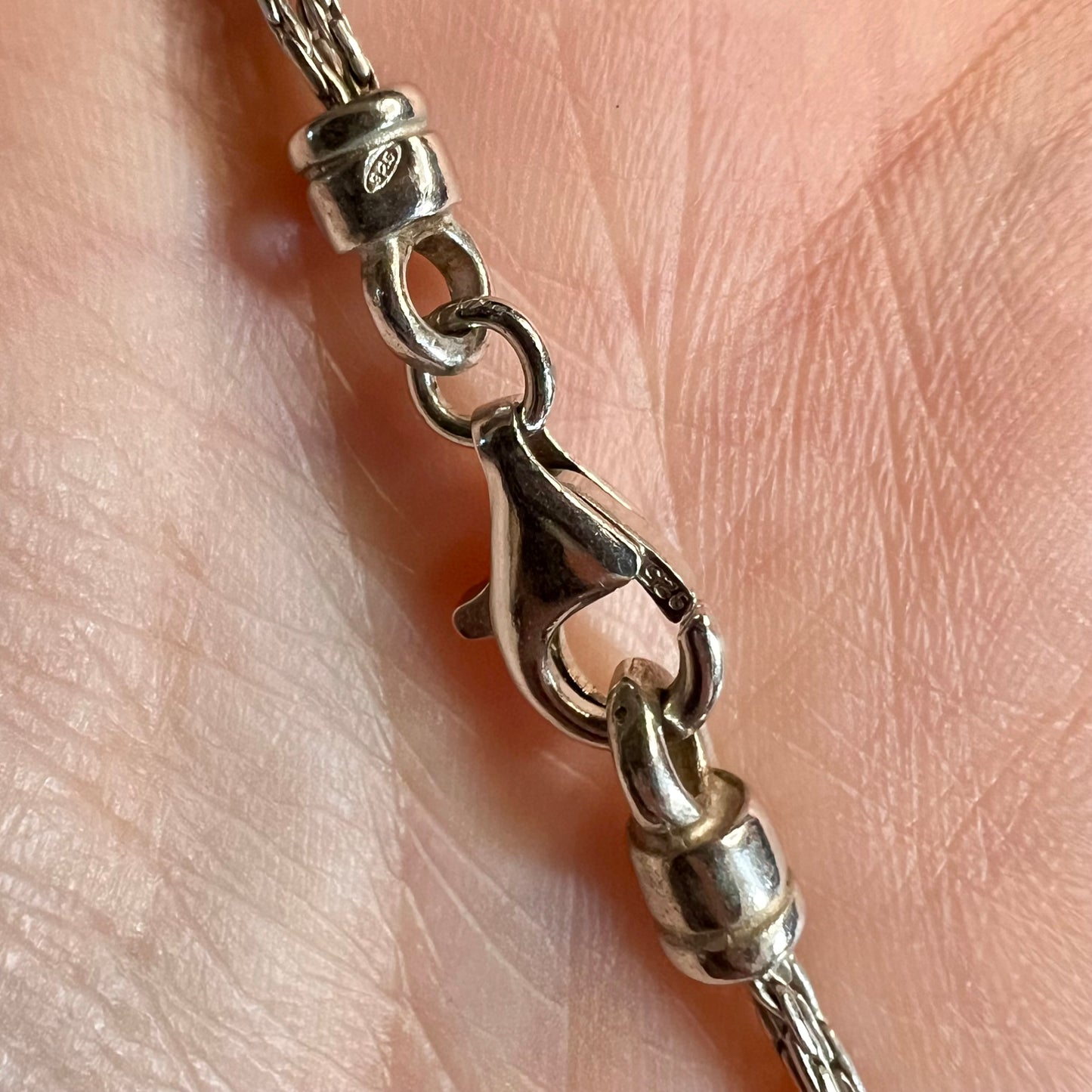 Beautiful Sterling Silver Amber Nugget Station Multi Strand Necklace