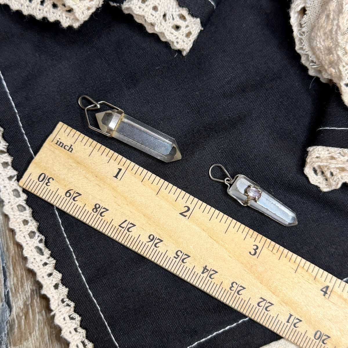 Magical Sterling Silver Clear Quartz Crystal Wand Pendants