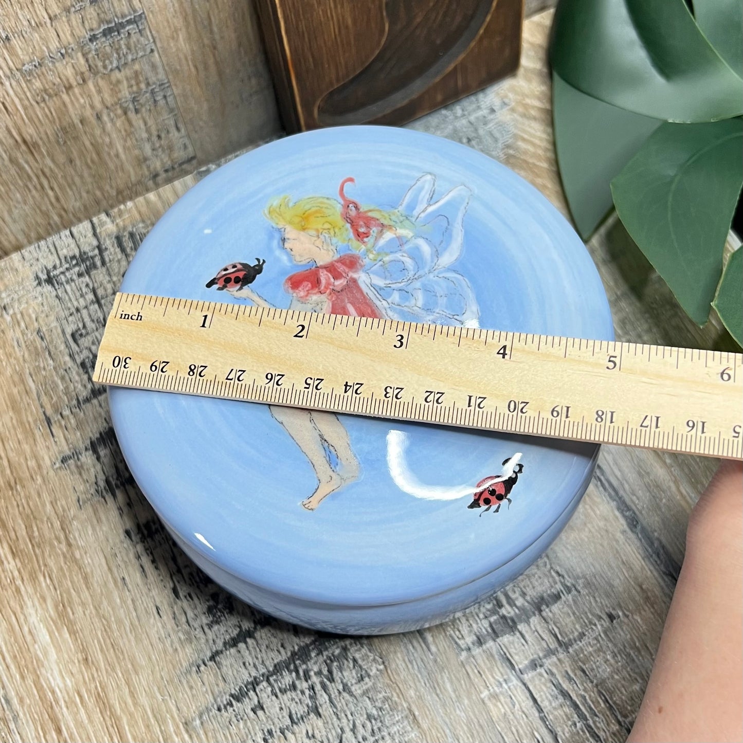 Whimsy Handmade Fairy / Insect Ceramic Keepsake Trinket Box