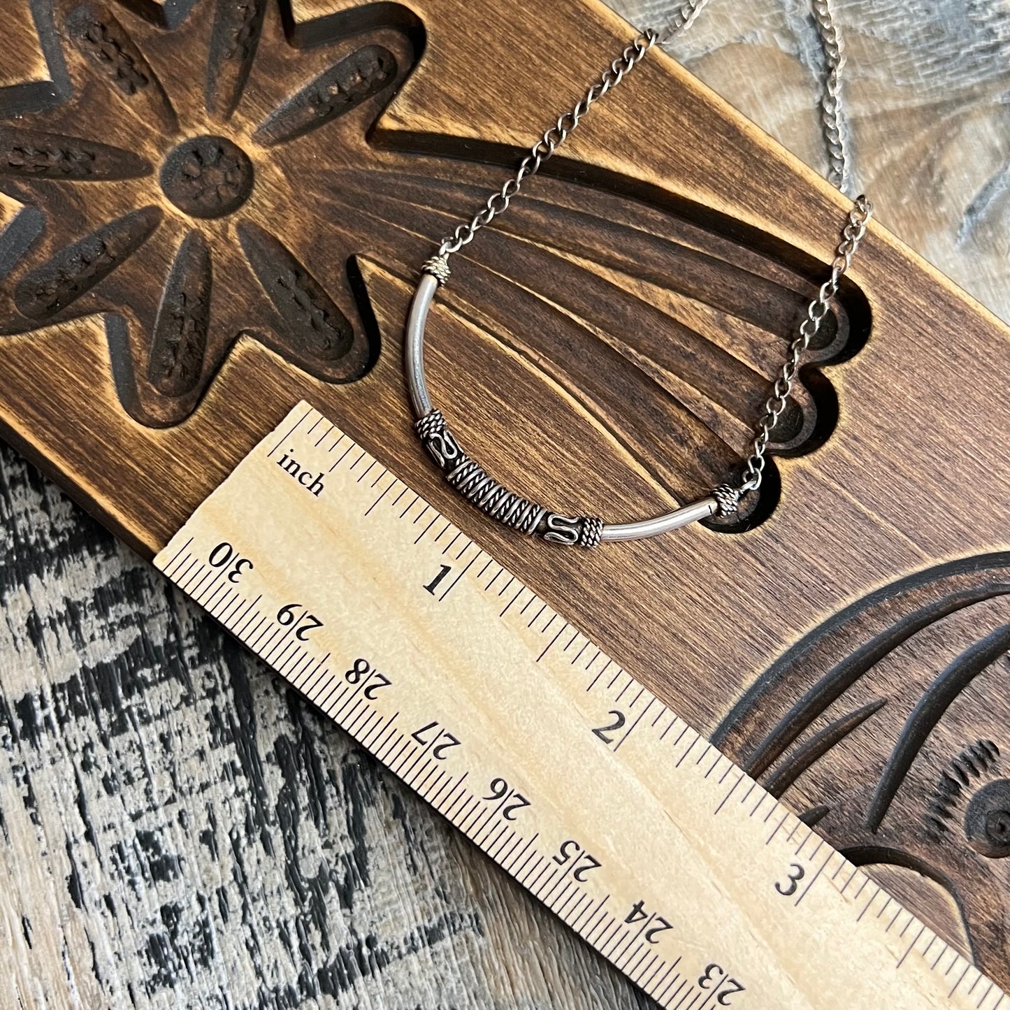 Sterling Silver Bali Tribal Wire Simple Stacking Necklace