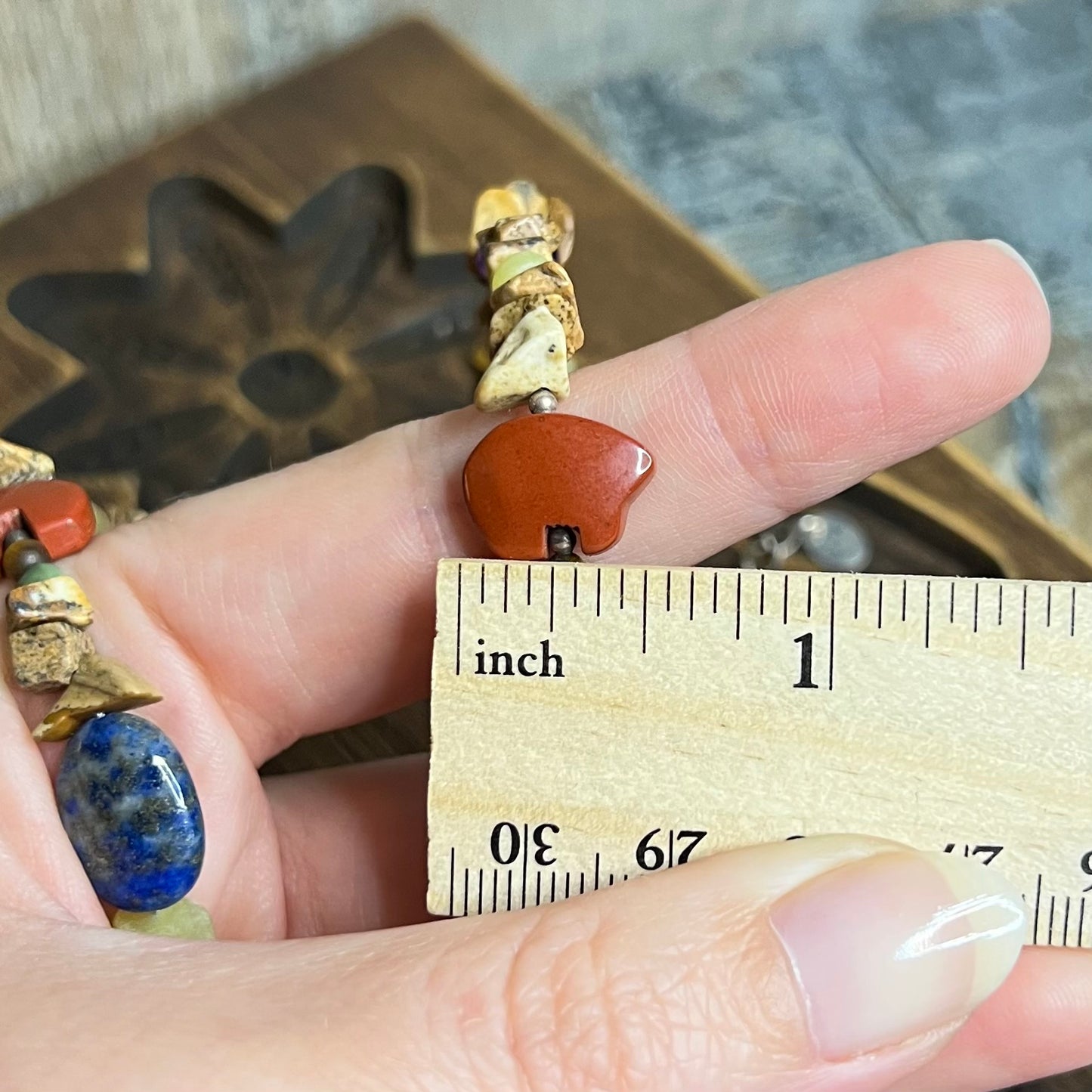 Carolyn Pollack Relios Southwestern Bear Multi Gemstone Sterling Silver Strand Necklace