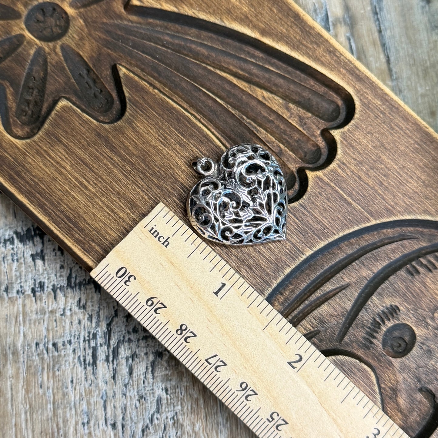 Dreamy Ornate Cut Out Sterling Silver Heart Pendant