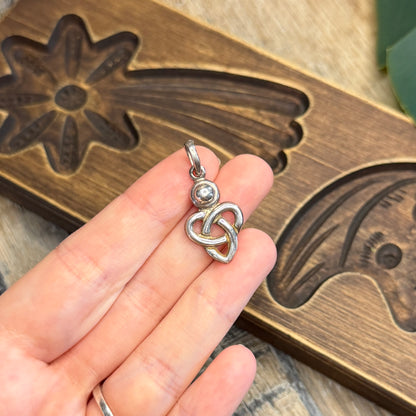 Dreamy Solid Sterling Silver Celtic Knot Pendant