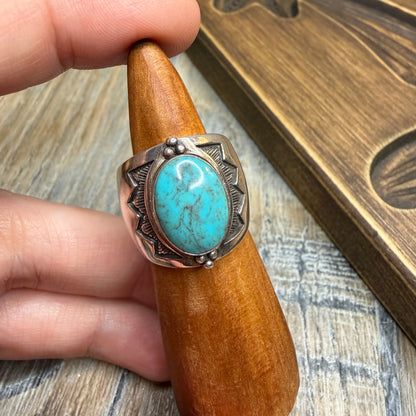 Carolyn Pollack Relios Southwestern Large Sterling Silver Turquoise Ring size L