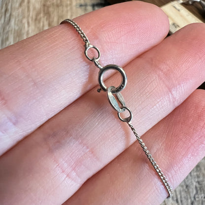 Sterling Silver Bali Ornate Opalite Drop Pendant Necklace