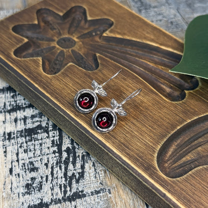 Stunning Sterling Silver Designer Pomegranate Hook Earrings
