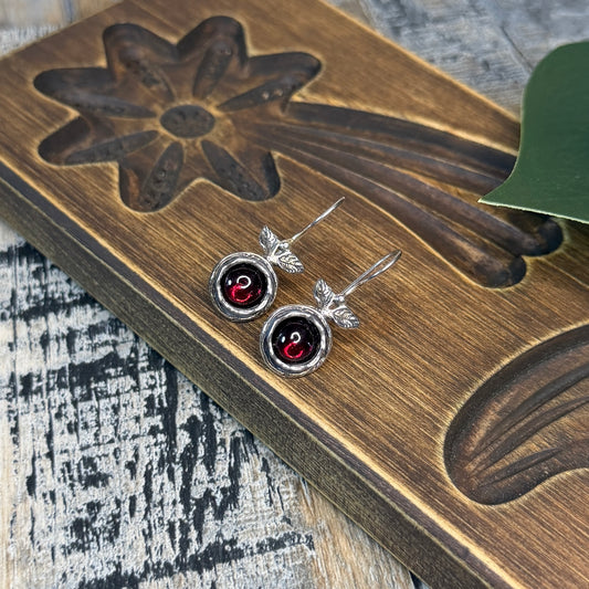 Stunning Sterling Silver Designer Pomegranate Hook Earrings