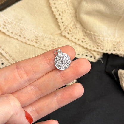 Mythical Sterling Silver Phaistos Disc Charm / Pendant