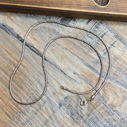 Sterling Silver Etched Snake Chain 18 Inch Length