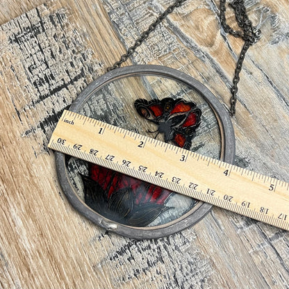 Vintage Handmade Hanging Stained Glass Signed Suncatcher Curio