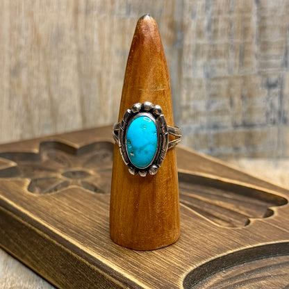 Beautiful Sterling Silver Native American Turquoise Ring size O