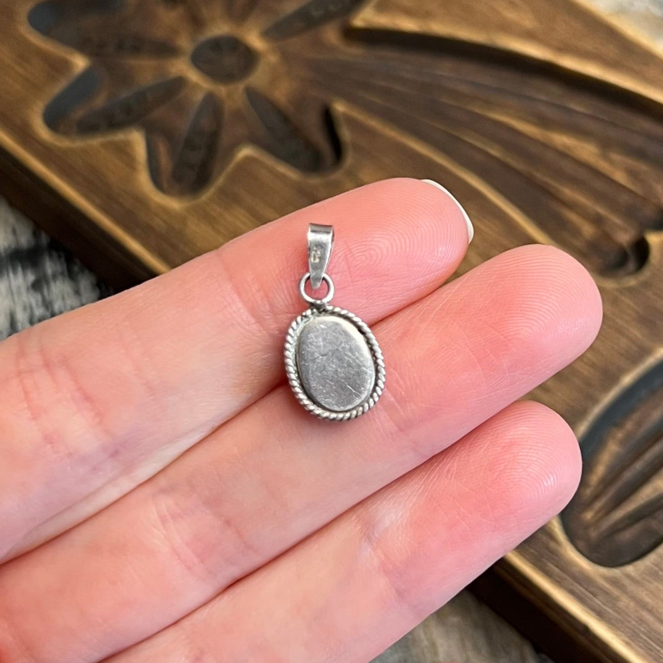 Vintage Sterling Silver Miniature Inlaid Ying Yang Pendant Charm