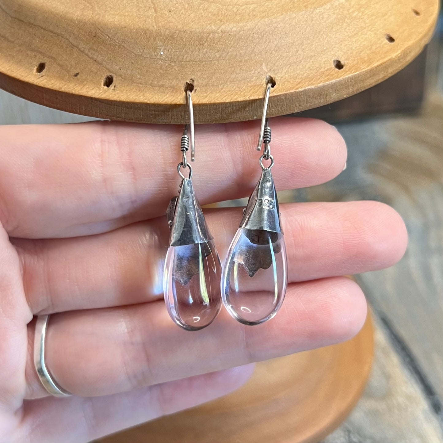 Dreamy Sterling Silver Amethyst Ornate Glass Drop Earrings