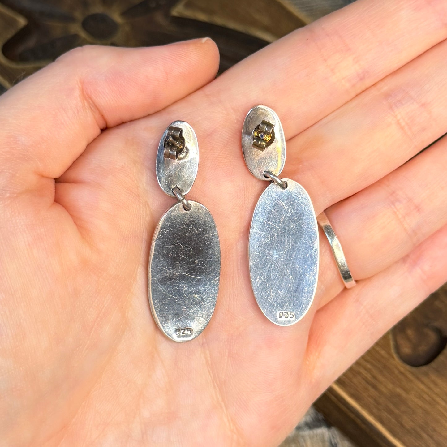 Chunky Abstract Sterling Silver Modernist Earrings