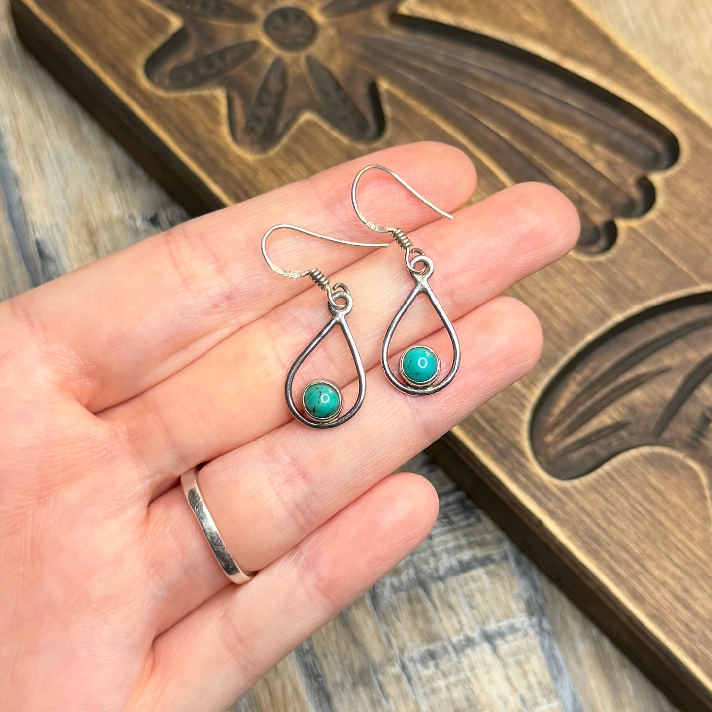 Beautiful Sterling Silver Turquoise Drop Earrings