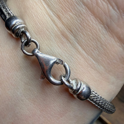 Sterling Silver Woven Mesh Link Bracelet 7 1/2 Inch Length