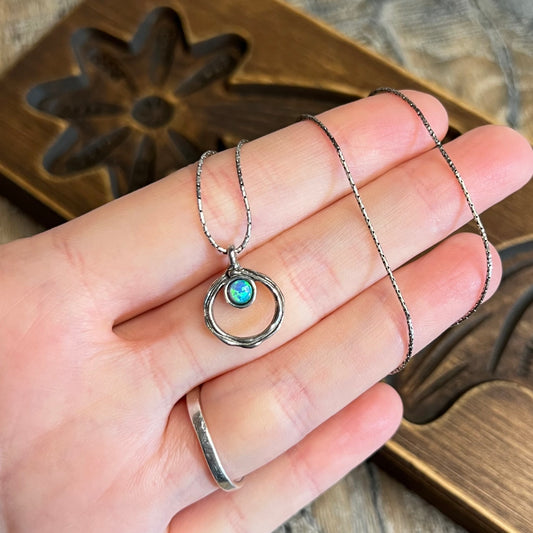 Dreamy Designer Sterling Silver Shablool Didae Israel Opal Pendant Necklace