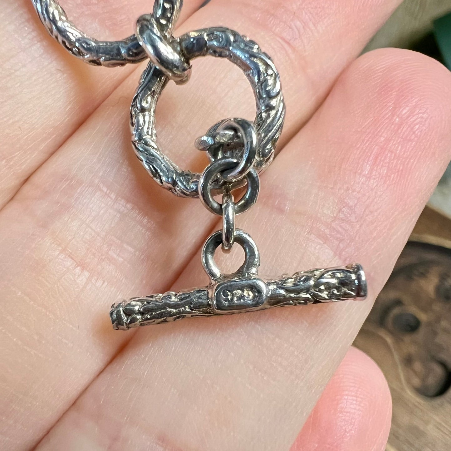 Chunky Sterling Silver Bali Dragon With Ethiopian Opal Dropper Necklace