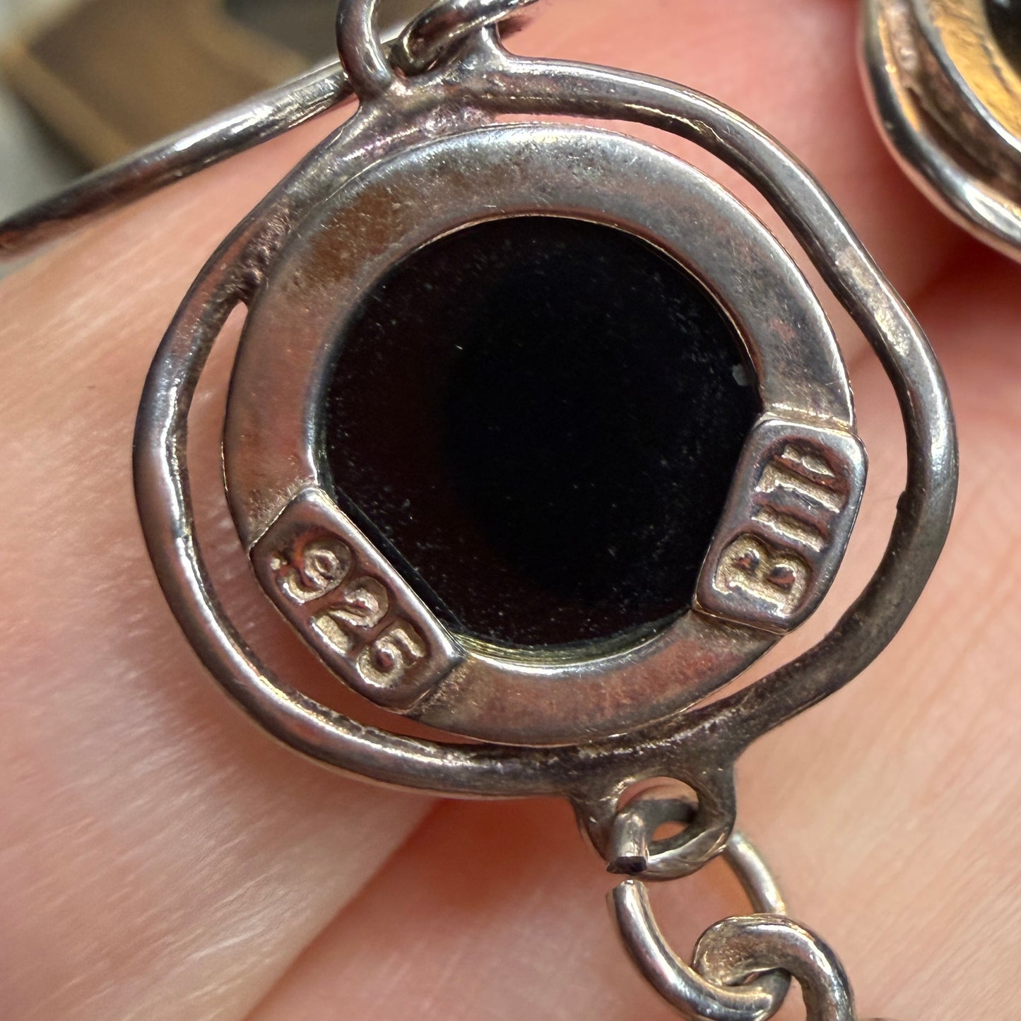 Dreamy Designer Sterling Silver Black Onyx Drop Earrings