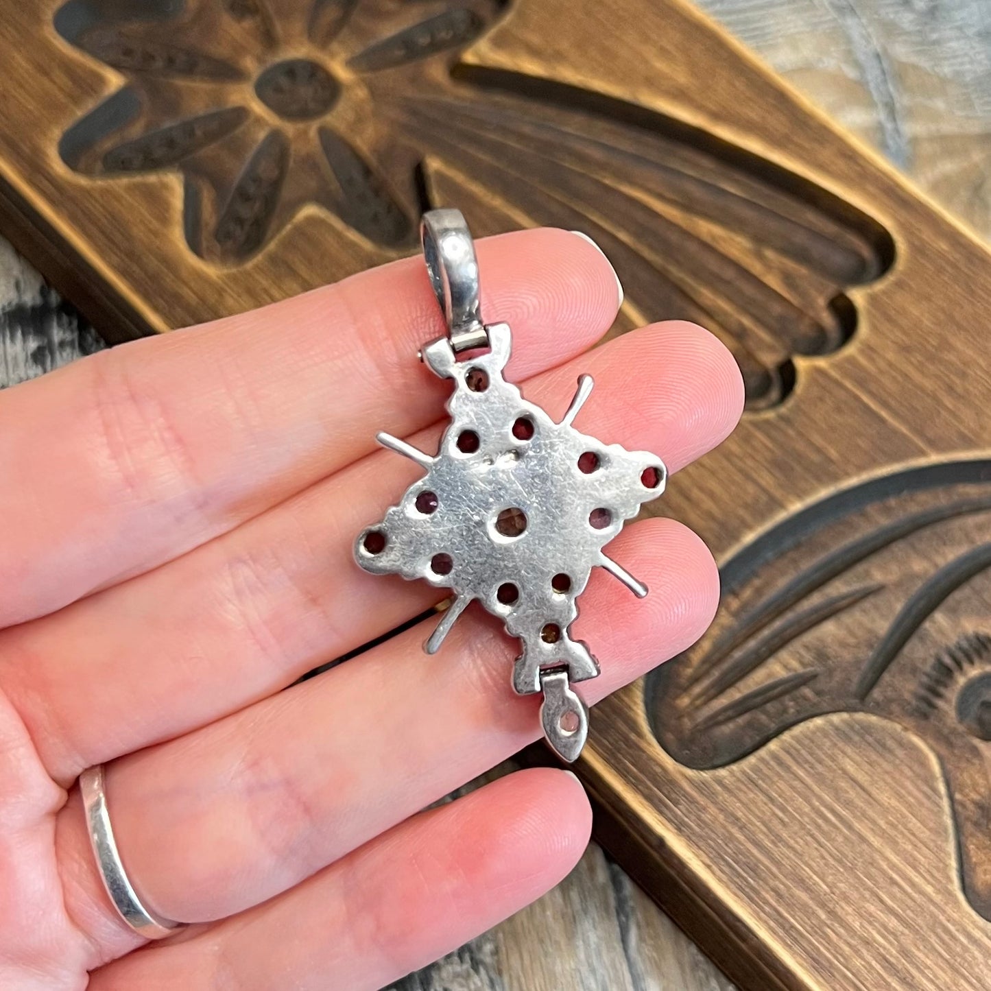 Dreamy Sterling Silver Multi Gemstone Cross Pendant