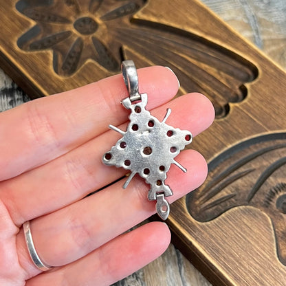 Dreamy Sterling Silver Multi Gemstone Cross Pendant