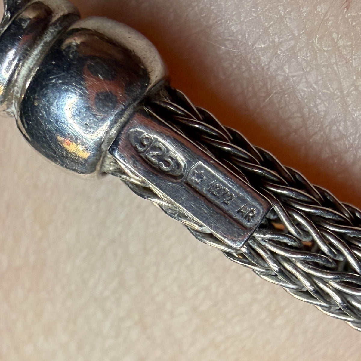 Sterling Silver Woven Mesh Link Bracelet 7 1/2 Inch Length