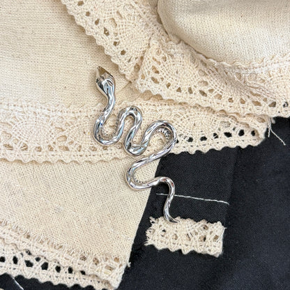 Dreamy Sterling Silver Chunky Textured Snake Pendant