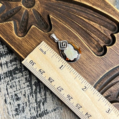 Dreamy Sterling Silver Spiral Abalone Boho Style Pendant Charm