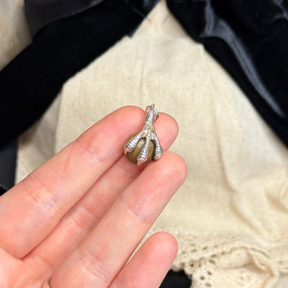 Gothic Vintage Sterling Silver ‘Touch Wood’ Talon Charm / Pendant