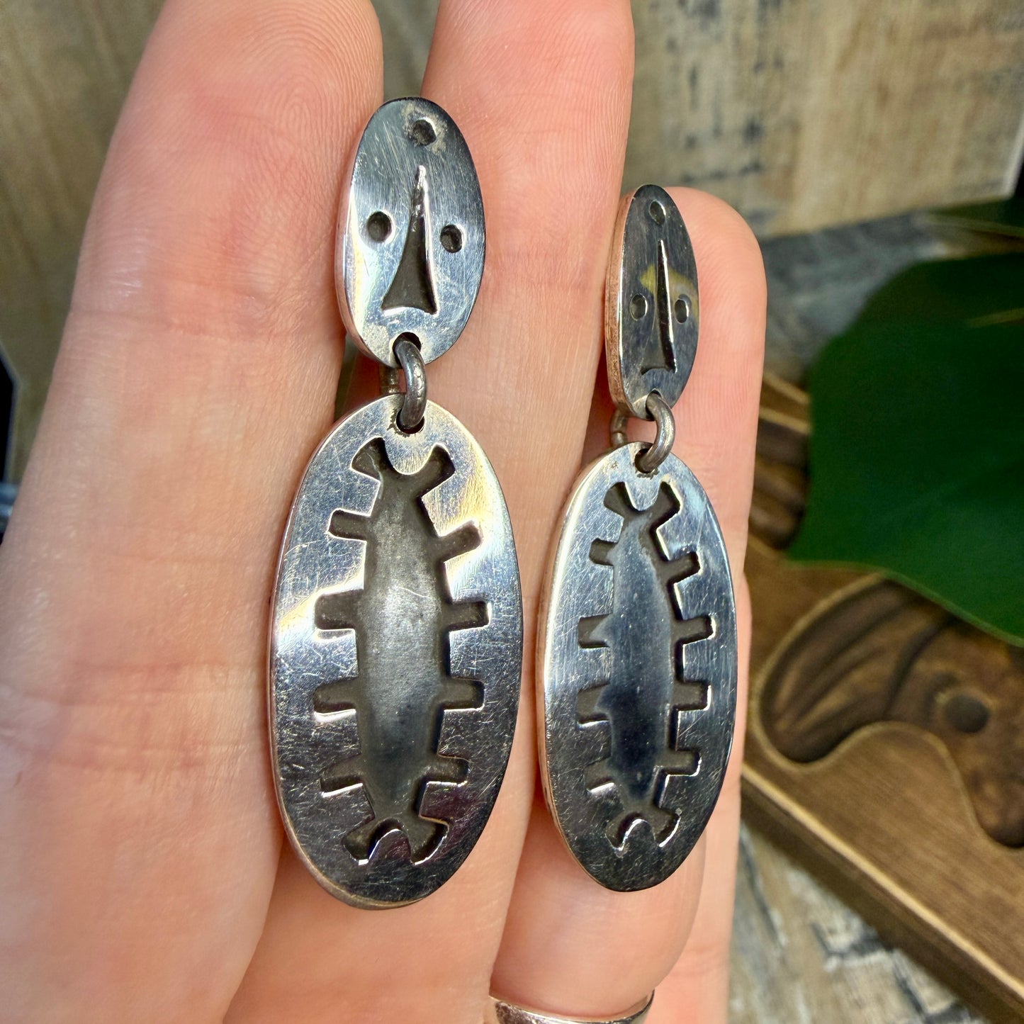 Chunky Abstract Sterling Silver Modernist Earrings