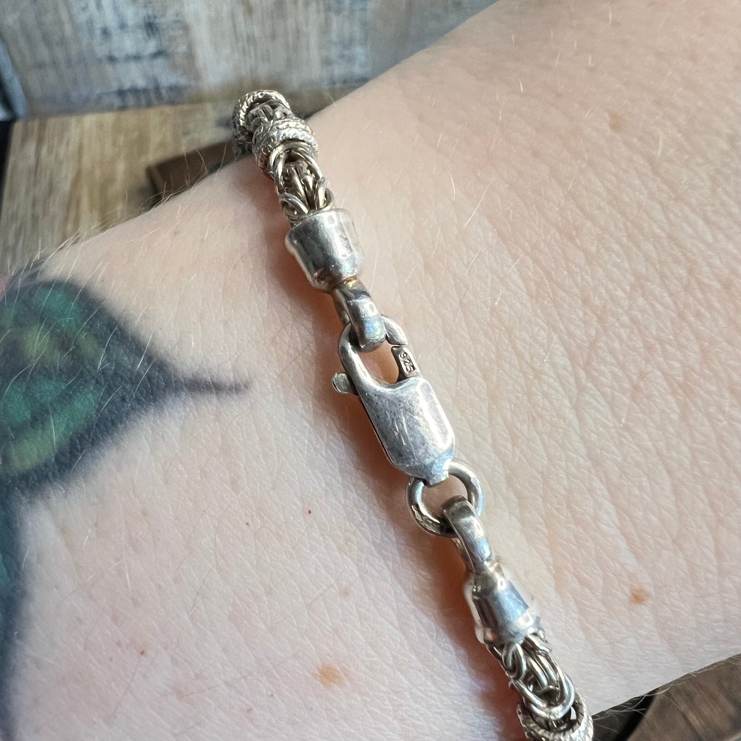 Sterling Silver Byzantine Weave Bracelet 7 1/2 Length