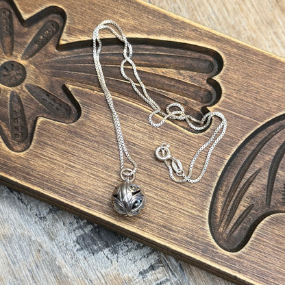 Dreamy Sterling Silver Ornate Filigree Orb Pendant Necklace