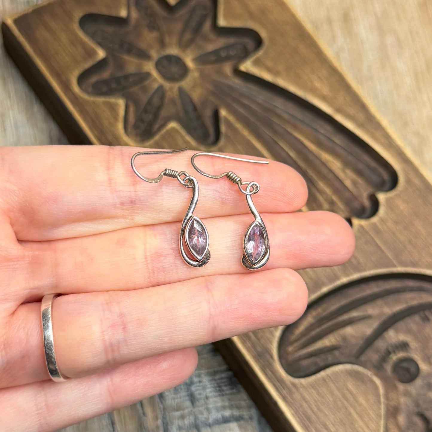 Classic Sterling Silver Amethyst Drop Earrings