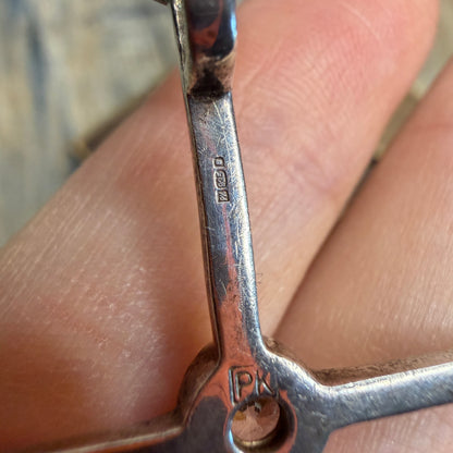 Whimsy Sterling Silver Huge Clear Stone Designer Cross Pendant