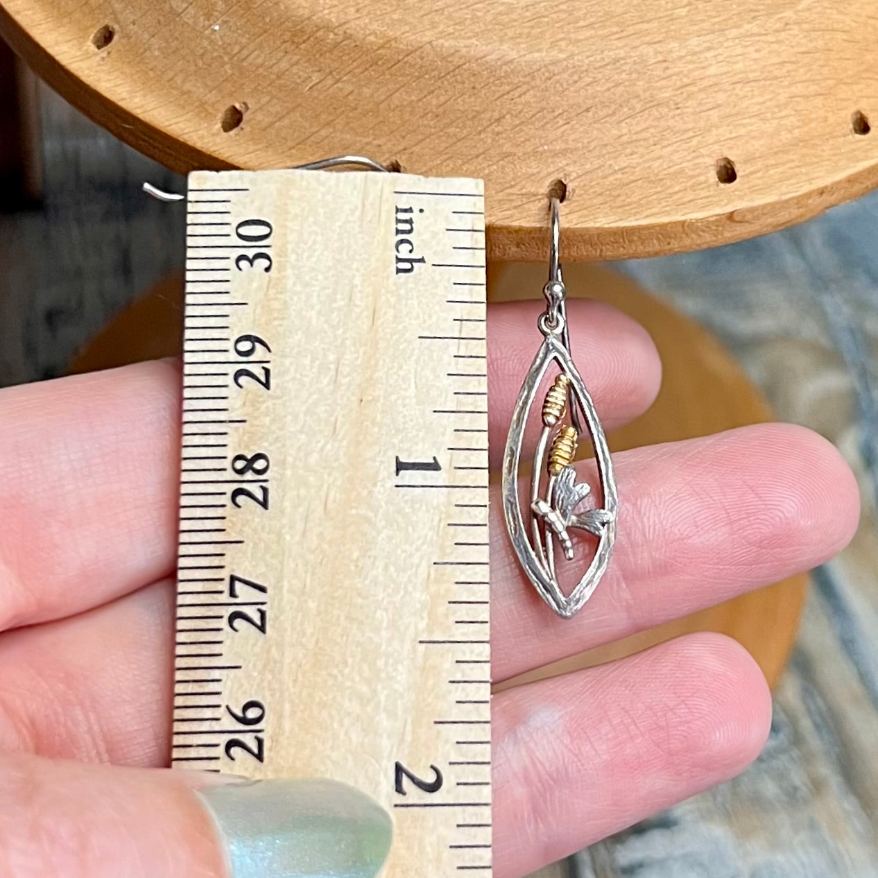 Whimsy Sea Gems Sterling Silver Dragonfly Scene Earrings