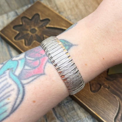Beautiful Sterling Silver Omega Link Chunky Bracelet 7 1/2 Inch Length