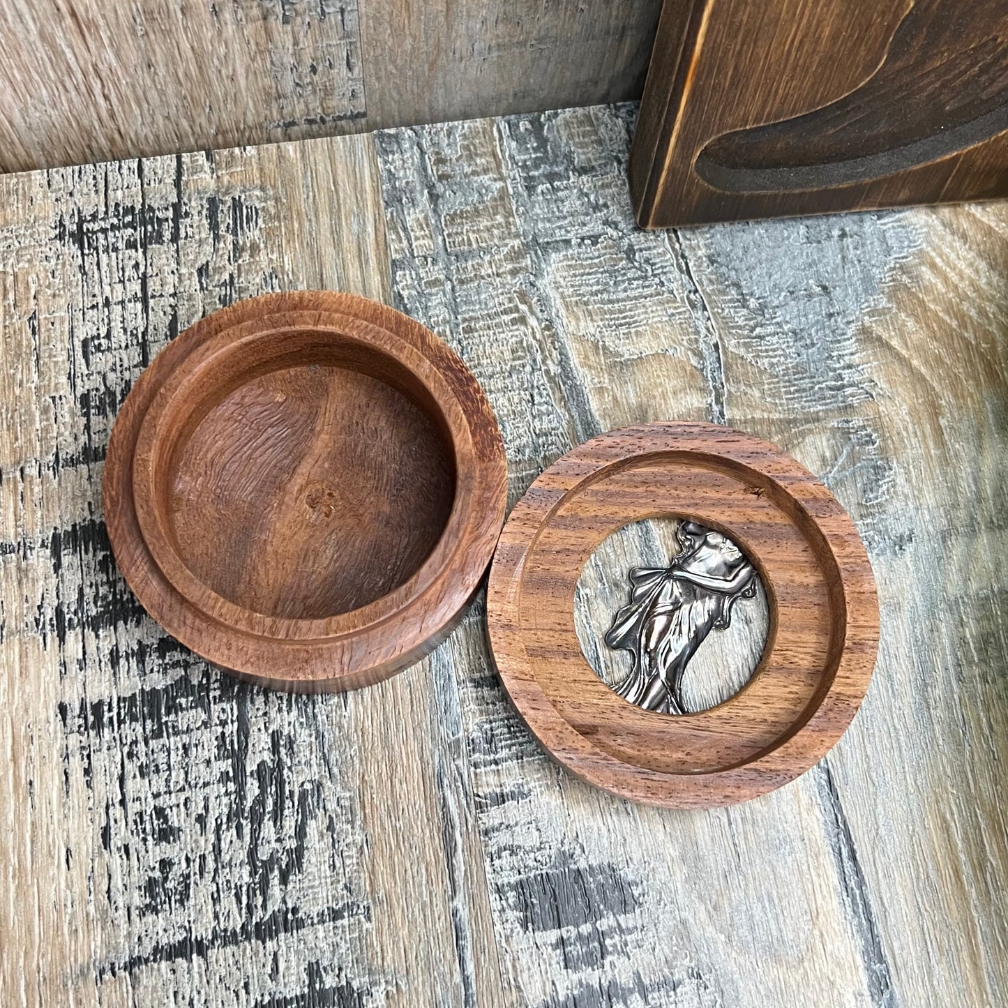 Art Nouveau Style Wooden Keepsake / Trinket Box Curio