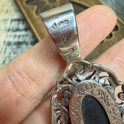 Carolyn Pollack Relios Southwestern Ornate Sterling Silver Floral Gemstone Pendant