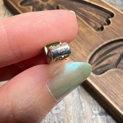 Delicate Sterling Silver Miniature Jade Pendant Charm