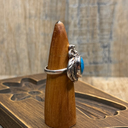 Dreamy Sterling Silver Native American Style Turquoise Ring size L