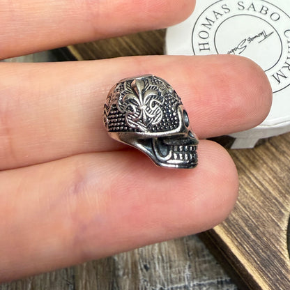 Thomas Sabo Designer Sterling Silver Fleur De Lis Skull Charm Pendant