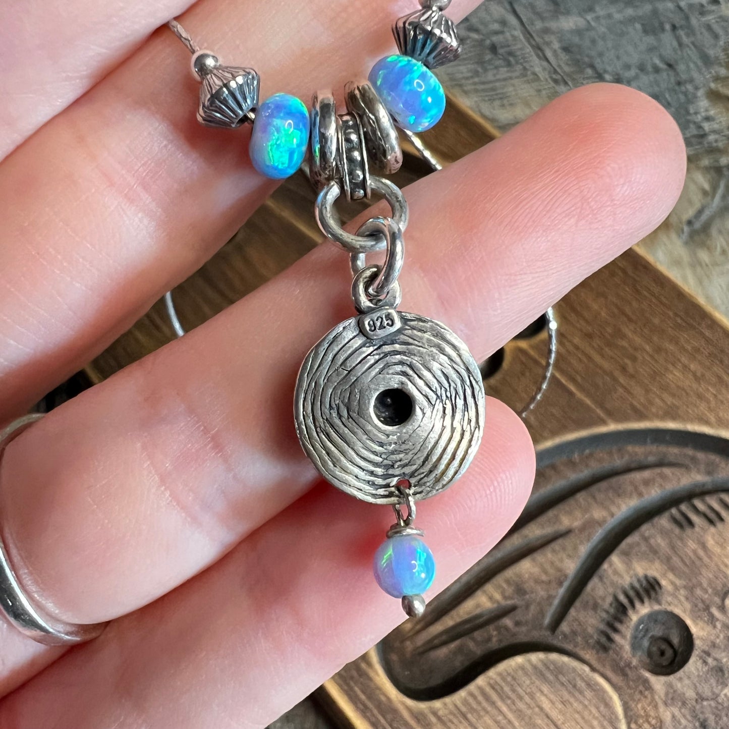 Dreamy Sterling Silver Opal Daisy Beaded Necklace