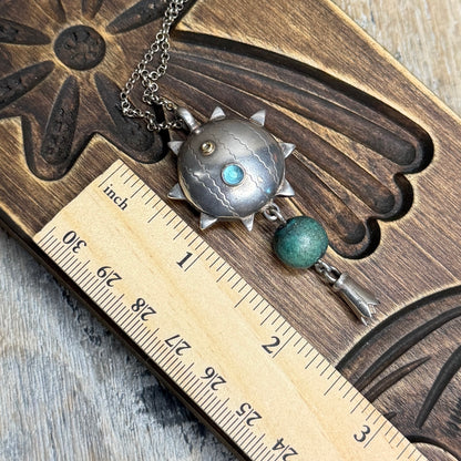 Celestial Designer Sterling Silver Sun Drop Pendant Necklace