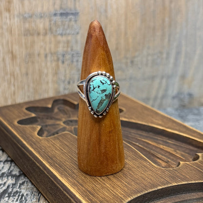 Beautiful Sterling Silver Pale Turquoise Coloured Stone Ring size M