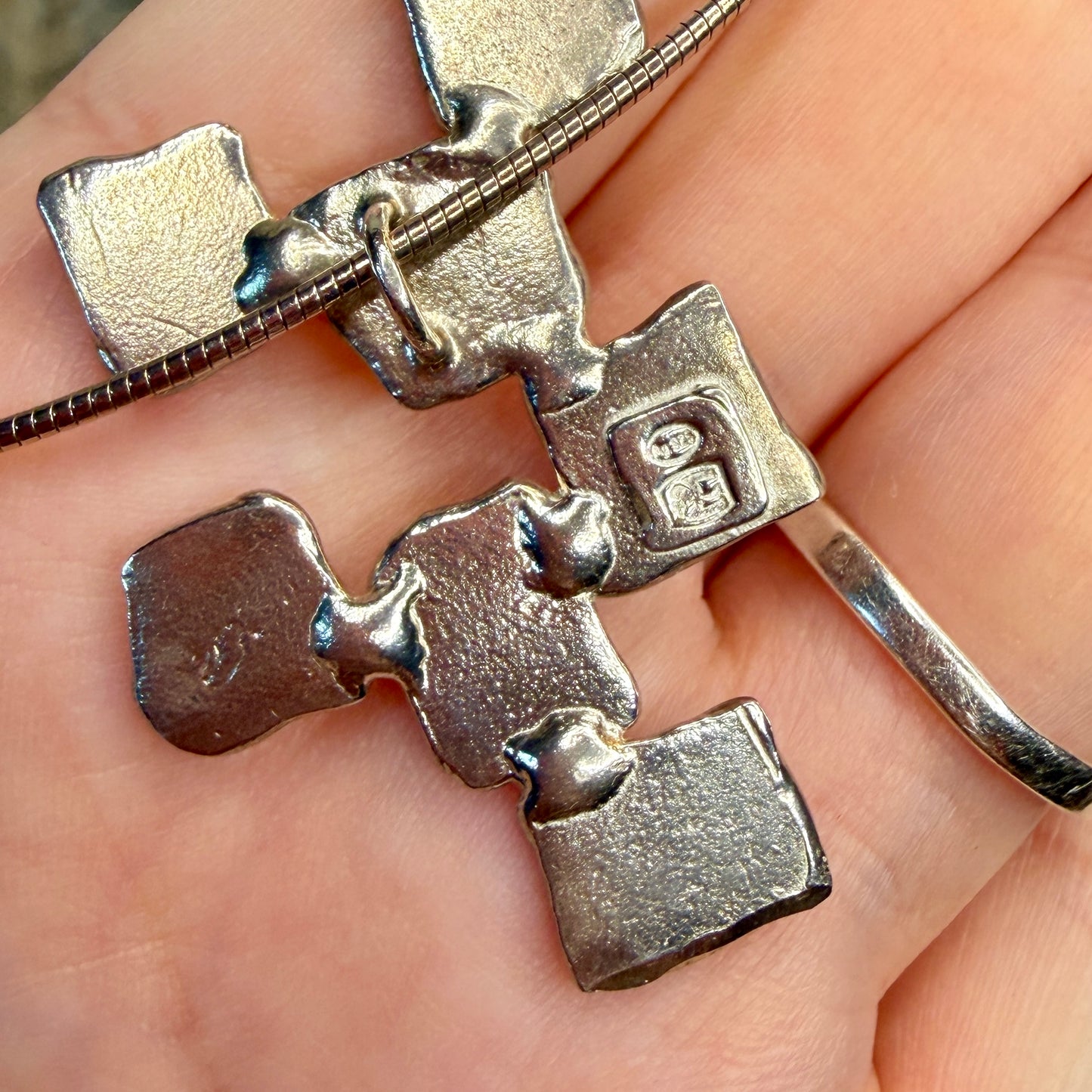 Beautiful Designer Modernist Geometric Abstract Pendant Necklace